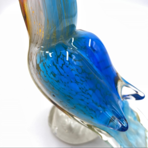 Gorgeous multicolored blown art glass hummingbird 7.5” tall - Picture 9 of 11